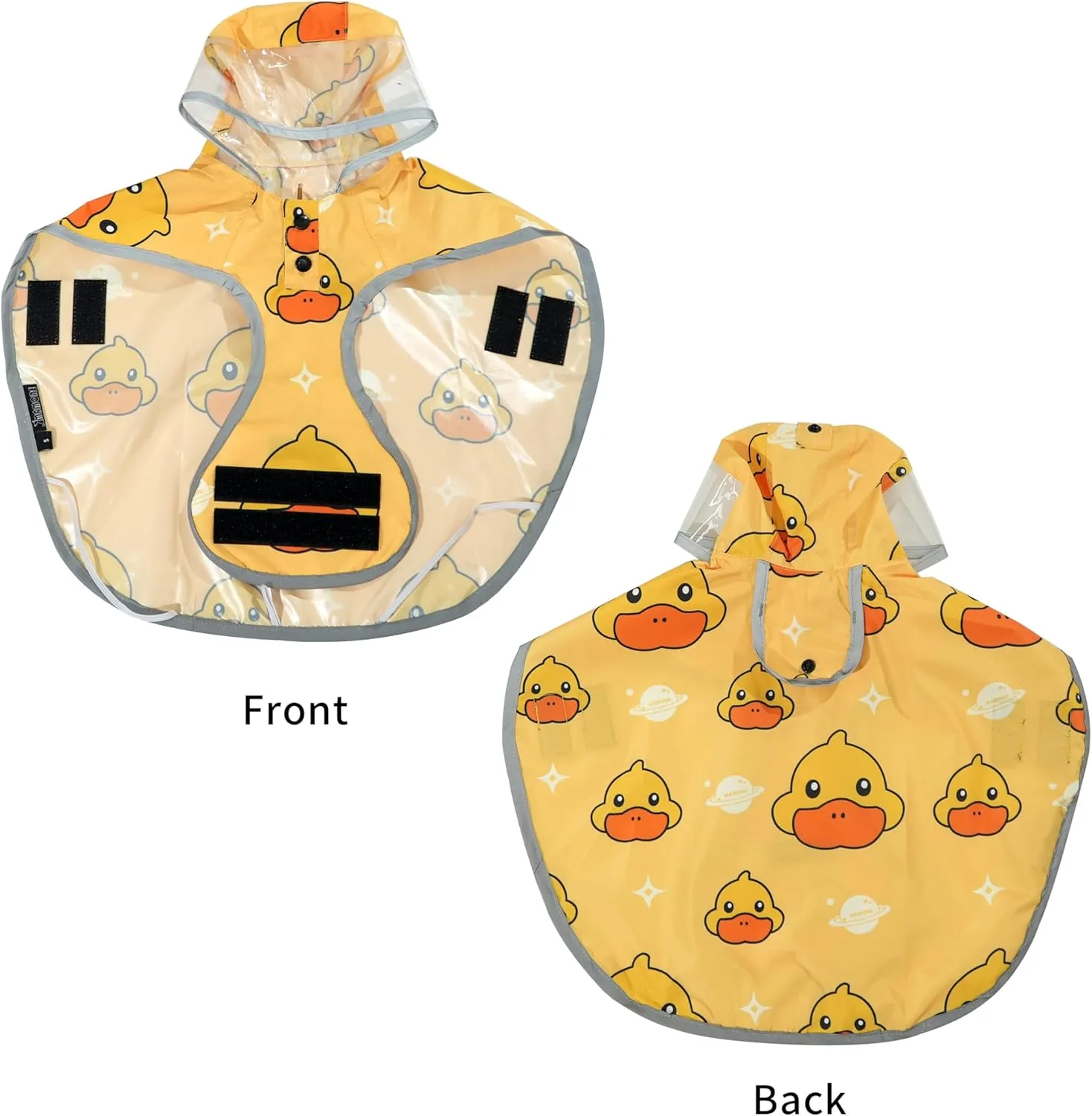MAMORE Dog Raincoat Hooded Slicker Poncho with Leash Hole, Waterproof Dog Rain Jacket with Reflective Strip for Small to 3X-Large Dogs and Puppies Packable (Yellow Ducks, XXX-Large)