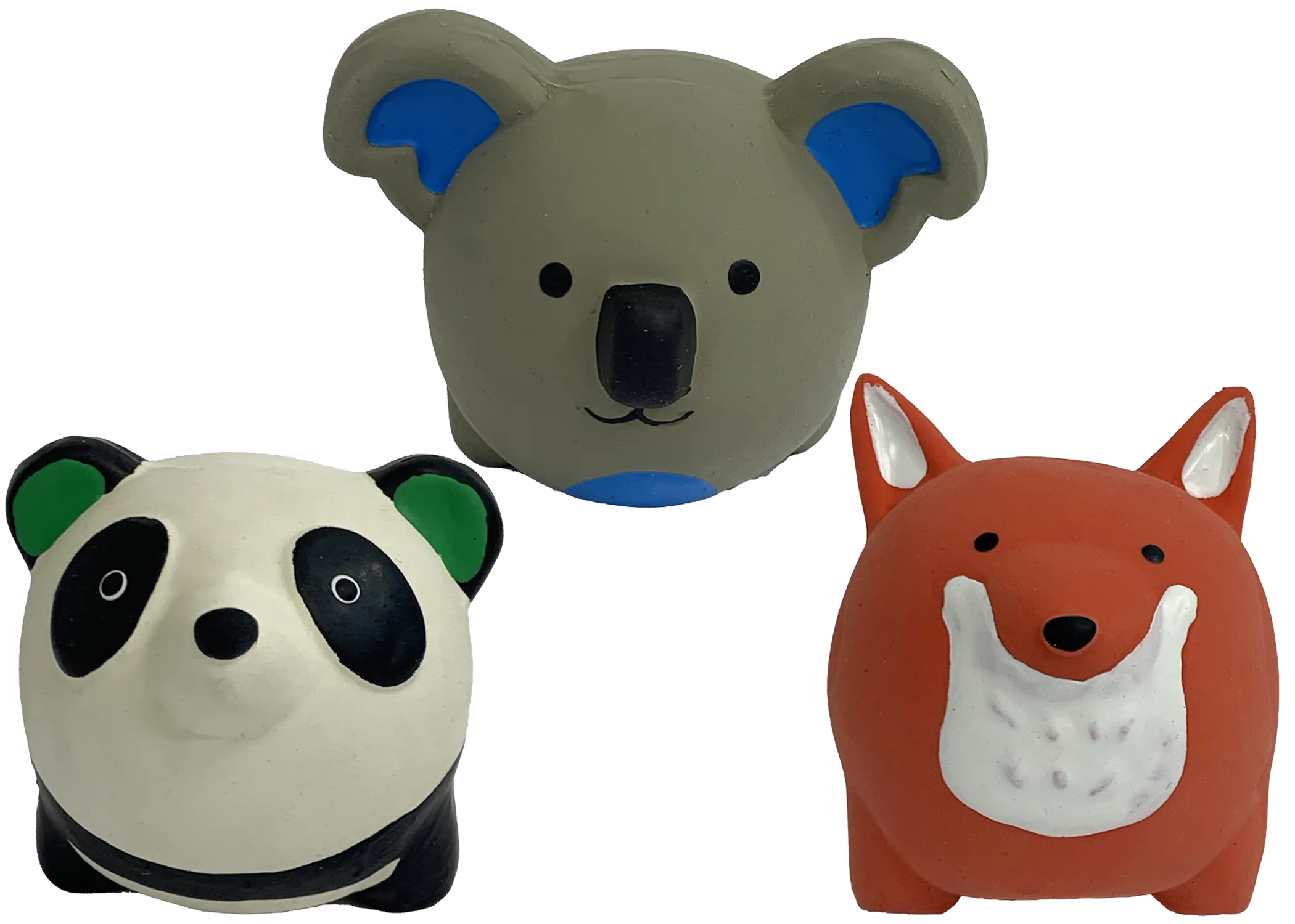 Multipet Mini Pet Latex Round Animals 2.5-Inch, Assorted, Dog Toy