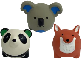 Multipet Mini Pet Latex Round Animals 2.5-Inch, Assorted, Dog Toy