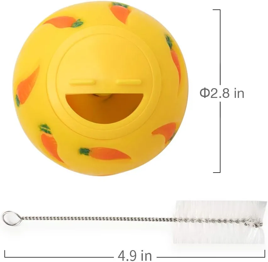 Niteangel Treat Ball, Snack Ball for Guinea Pigs, Rabbits, Hedgehogs and Other Small Pets (Small, Yellow & Blue)