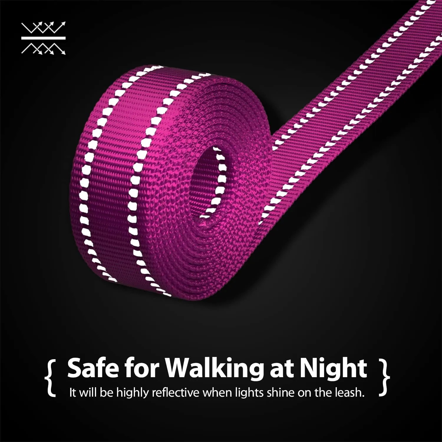 PHOEPET 5 Feet Dog Leash - Dual-Side Reflective - Soft Padded Handle - Fit for Walking, Training or Exploring Hiking, Camping (Pink   Royal Blue Base)