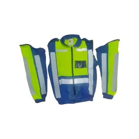 PIONEER SAFETY Jacket Metro Reflective Detachable Sleeve Navy/Lime