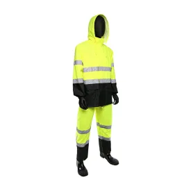 PIP Viz Two-Piece Rain Suit with Black Bottom