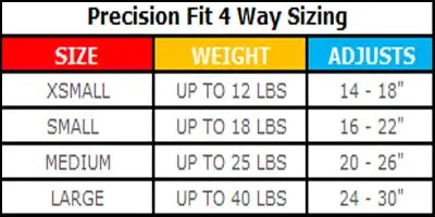 Precision Fit™ 4 Way Step In Dog Harness Adjustable Nylon - 6 LBS to 40 LBS