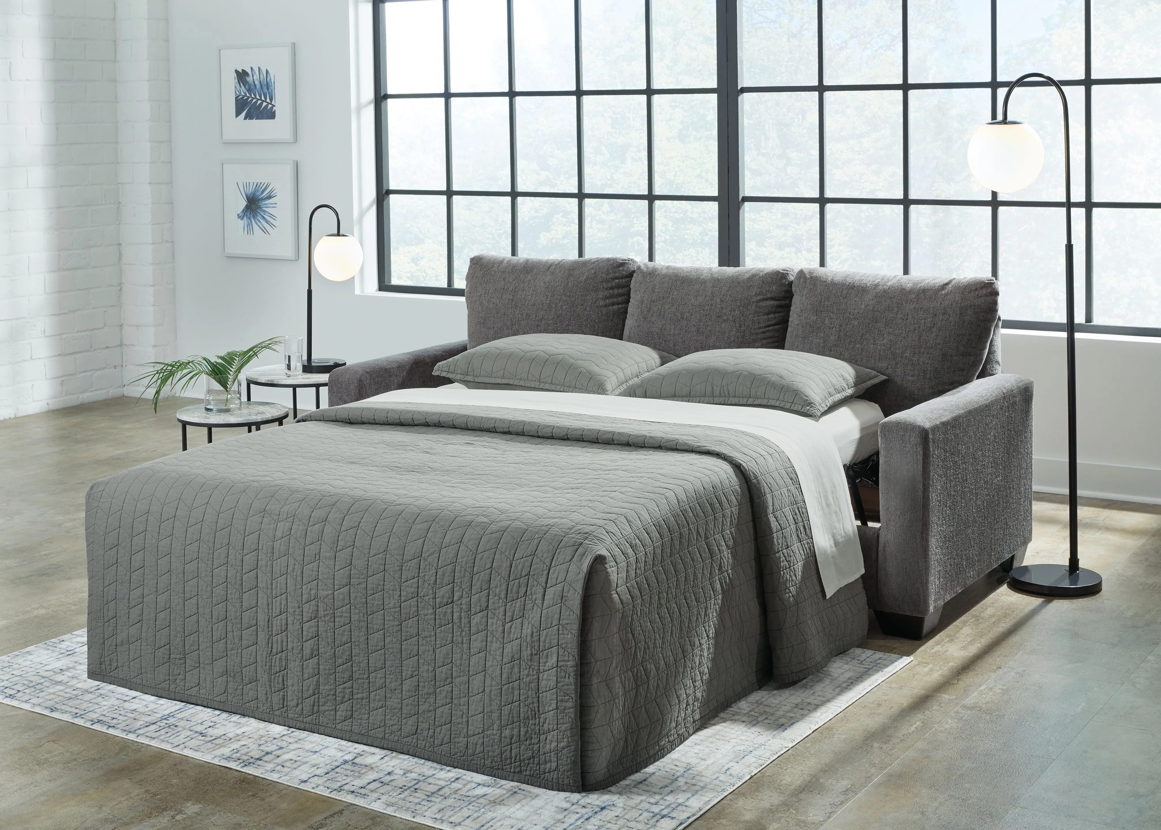Rannis - Pewter - Queen Sofa Sleeper - Fabric