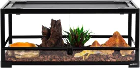 REPTI ZOO Glass Reptile Terrarium 20 Gallon, Front Opening Reptile Tank 30" x 12"x 12" for Reptile Pets Gecko Lizard Snake, Top Screen Ventilation Escape Proof Lid