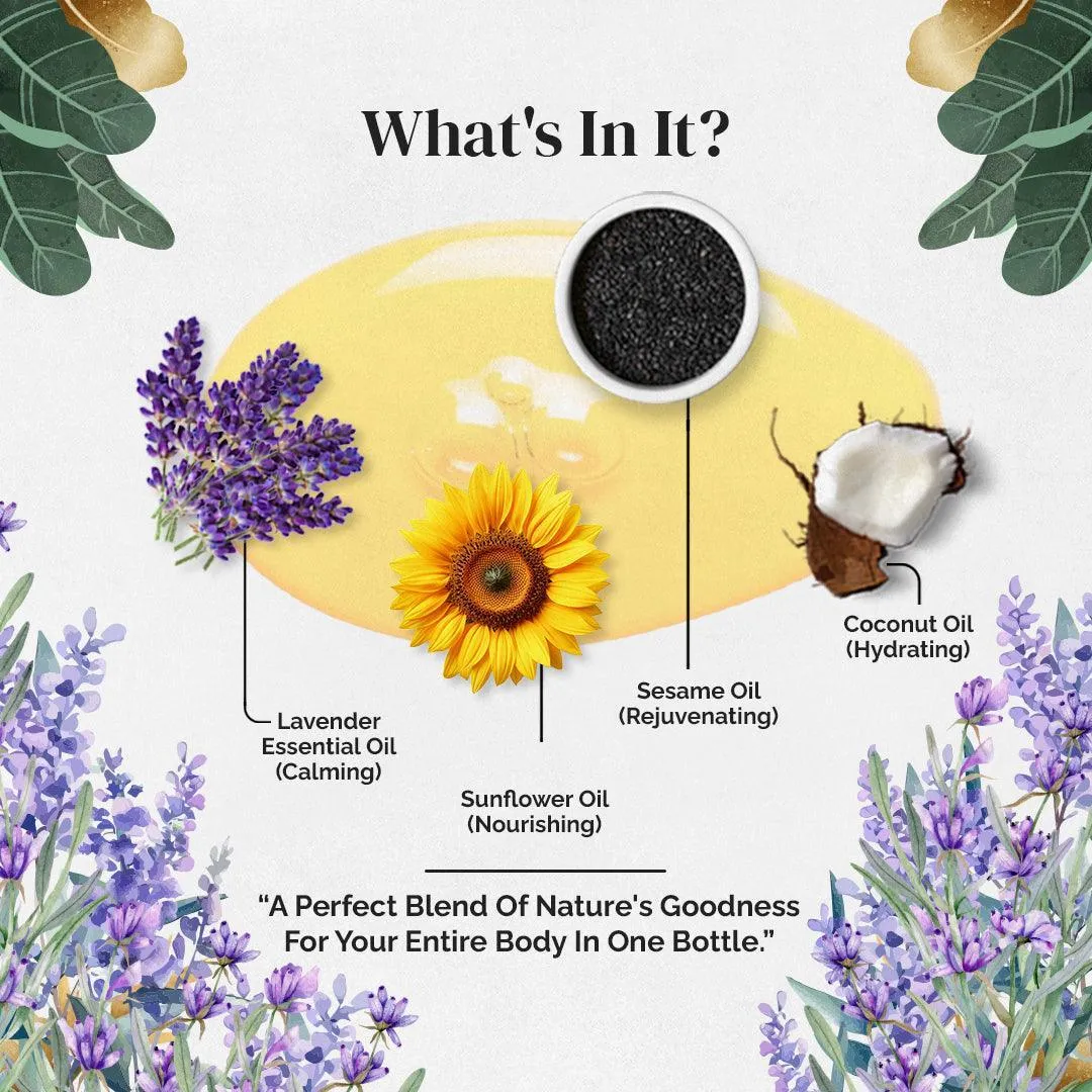 Rubz Lavender Body Massage Oil | Relaxing, Soothing & Destressing Body Massage Oil for Men & Women | Best for Aromatherapy & Full Body Spa | 5 Litre