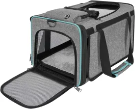 Soft-Sided Airline-Compliant Pet Carrier  18x11x11 Inch Underseat TSA-Approved Travel Bag for Cats & Small Dogs Under 15 lbs