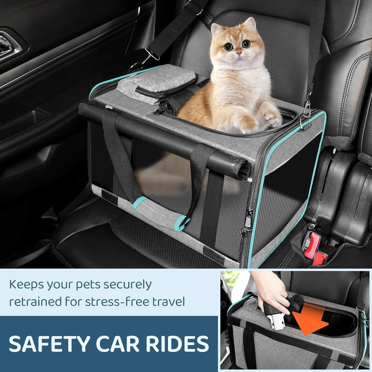 Soft-Sided Airline-Compliant Pet Carrier  18x11x11 Inch Underseat TSA-Approved Travel Bag for Cats & Small Dogs Under 15 lbs