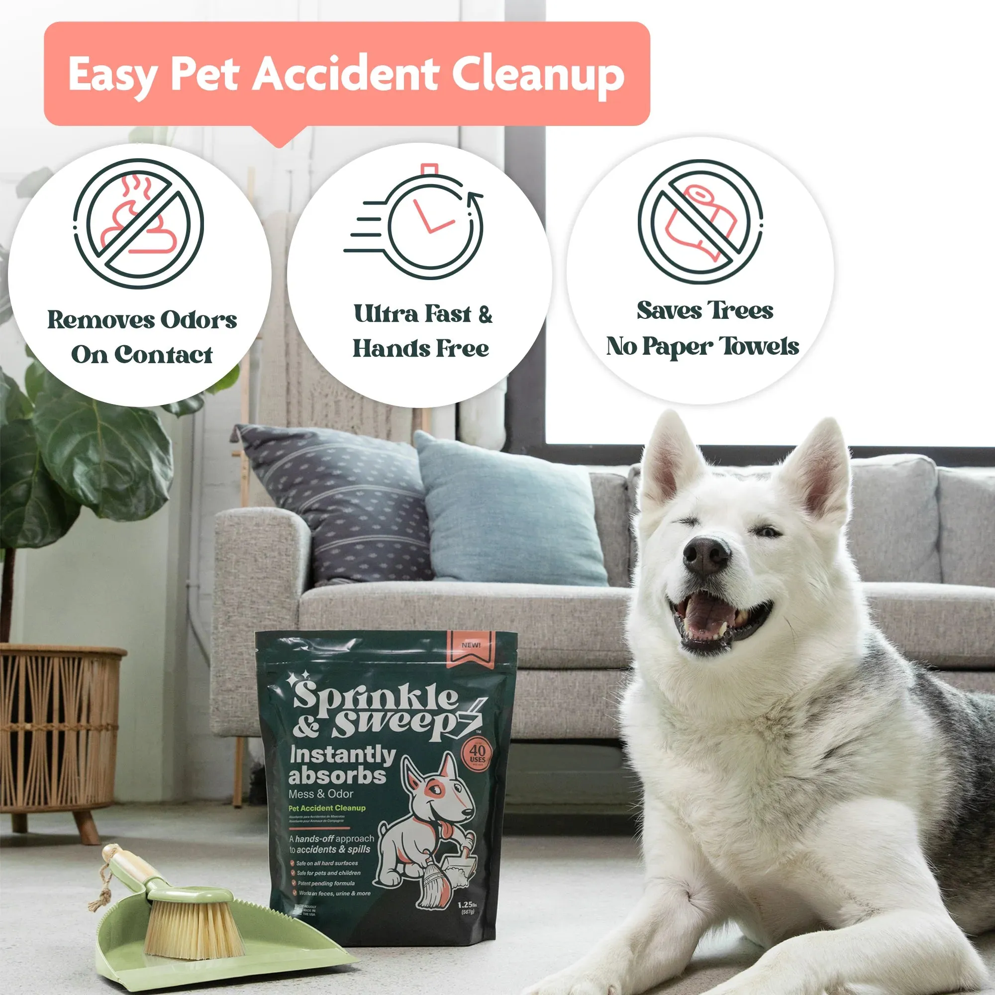 Sprinkle & Sweep Pet Accident Clean Up Aid