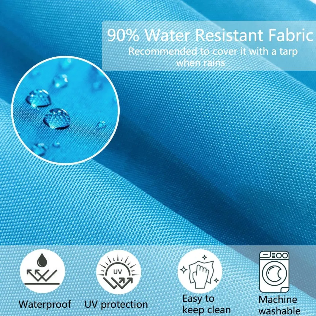 Sqodok Papasan Cushion Cover Only, 50in Outdoor Indoor Papasan Chair Cushion Covers Water Resistant, Machine Washable Papasan Chair Cushion Slipcover with Zipper and Straps (Sky Blue, 55" x 55")