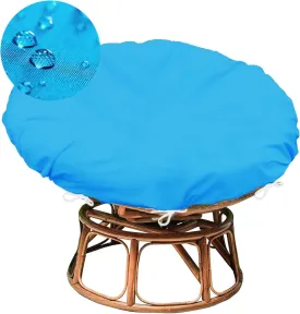 Sqodok Papasan Cushion Cover Only, 50in Outdoor Indoor Papasan Chair Cushion Covers Water Resistant, Machine Washable Papasan Chair Cushion Slipcover with Zipper and Straps (Sky Blue, 55" x 55")