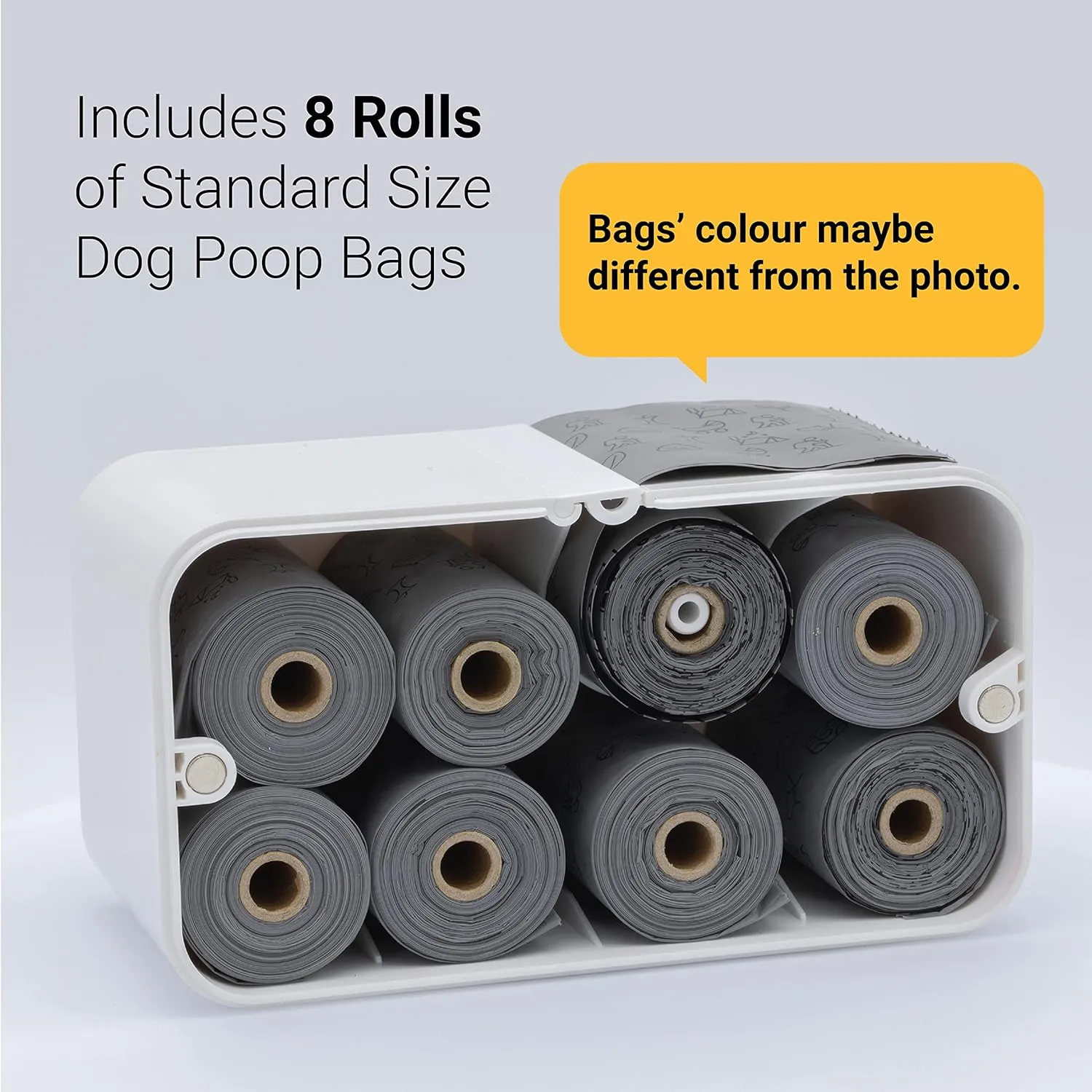 SVD.PET Dog Waste Dispenser with 120 Bags, Wall Mount or Tabletop, Holds 8 Rolls, Indoor/Outdoor