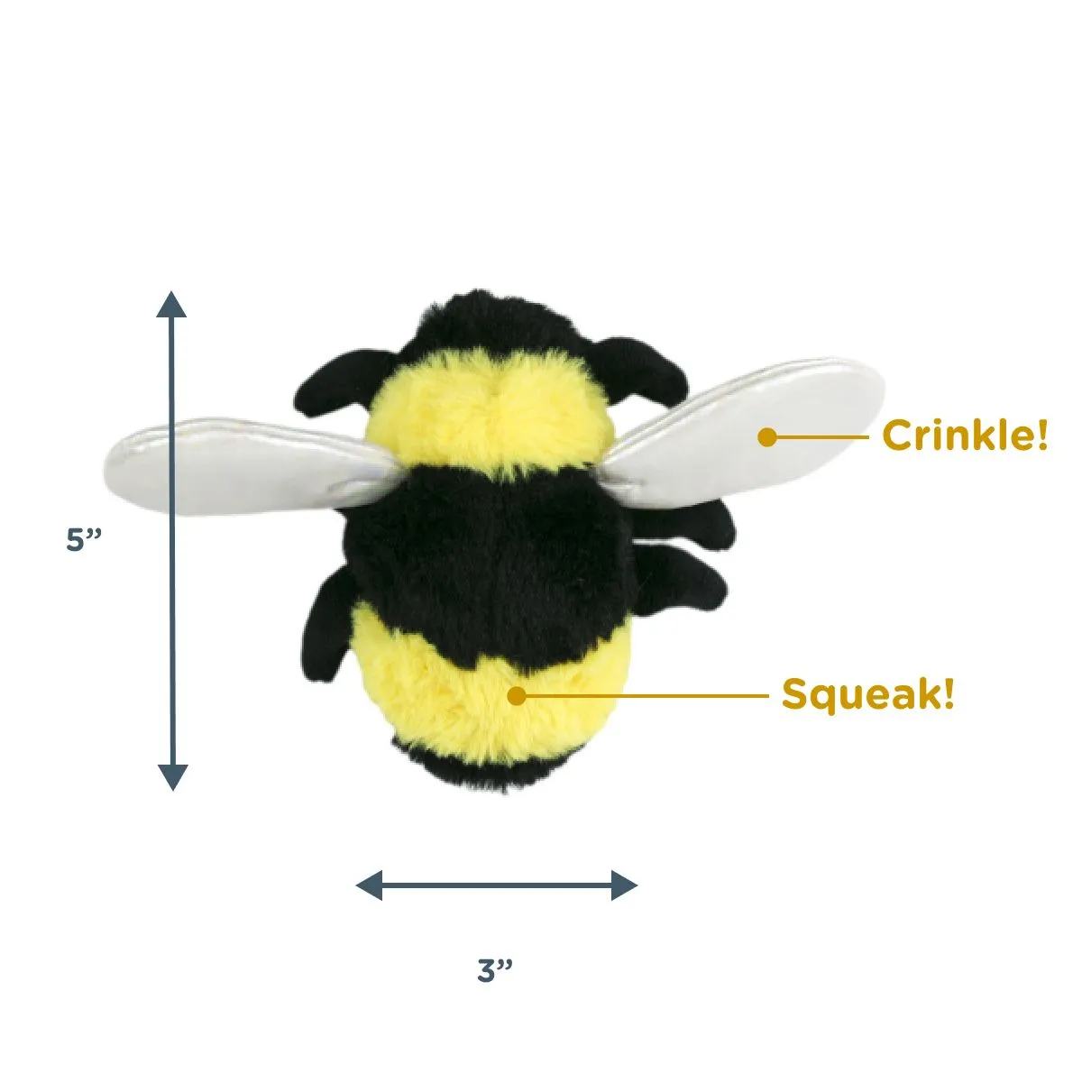 Tall Tails Dog Toy Bee with Squeaker