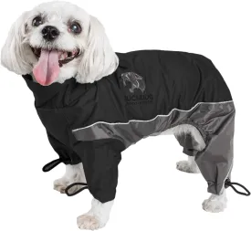 TOUCHDOG 'Quantum-Ice' Full Body Bodied Adjustable and 3M Reflective Pet Dog Coat Jacket w/ Blackshark Technology, Medium, Black, Grey