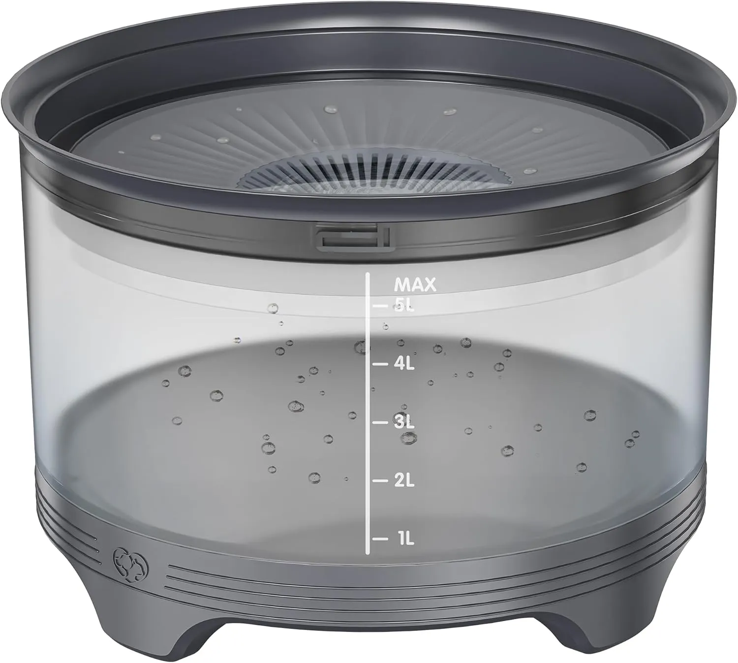 UPSKY 5.5L Dog Water Bowl,186oz Large Capacity No Spill Water Bowl for Dogs, Splash Proof Slow Water Feeder with Heightened Base, Anti-Slip Slow Drinking Pet Water Bowl for Messy Drinkers, A-Grey