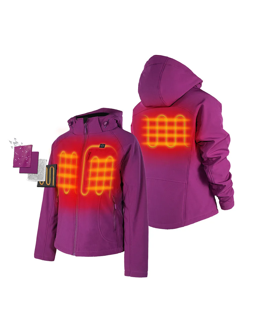 Women's Classic Heated Jacket - Purple & Black