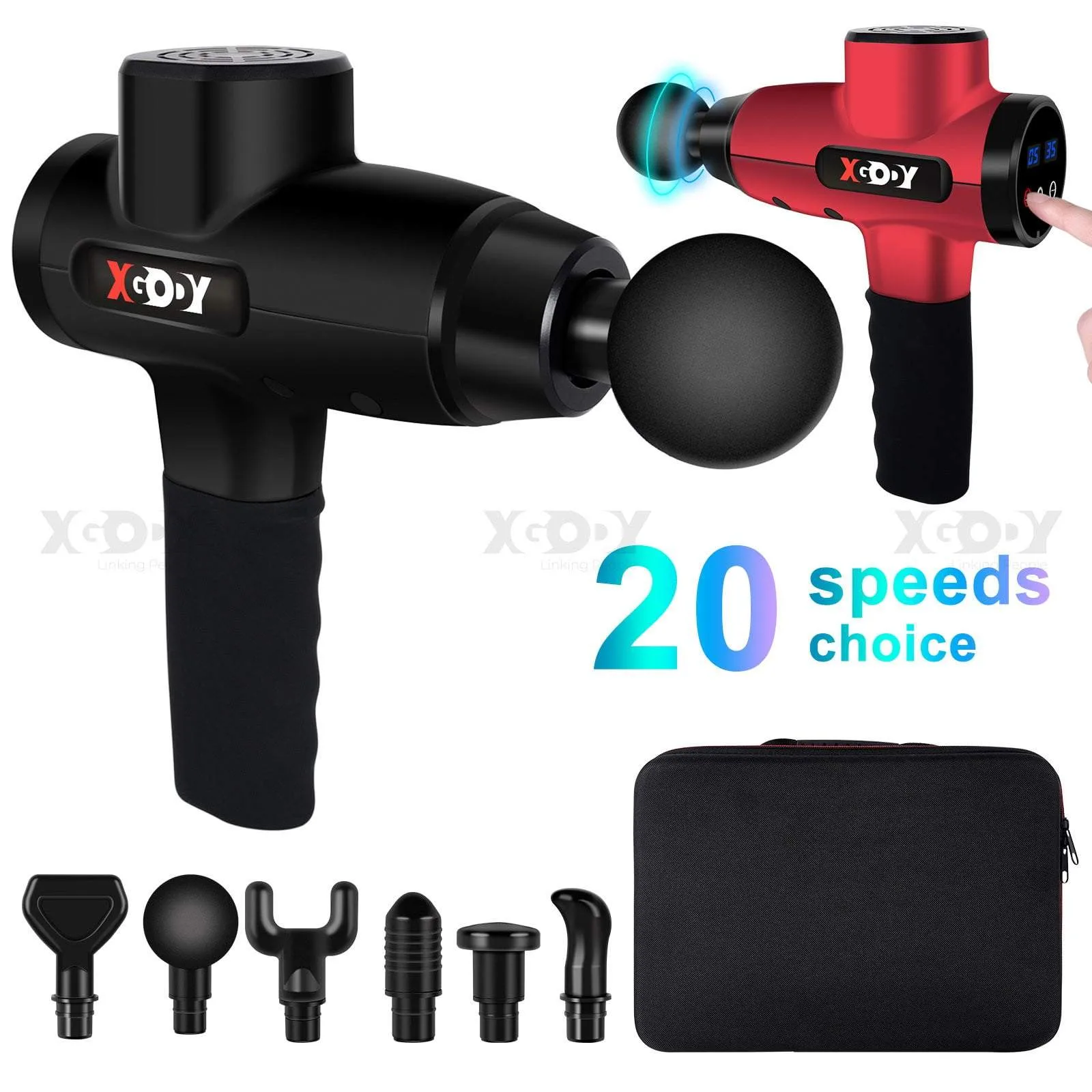 XGODY YZ01 Massage Gun Powerful Percussion Massager Deep Tissue Muscle Relaxing
