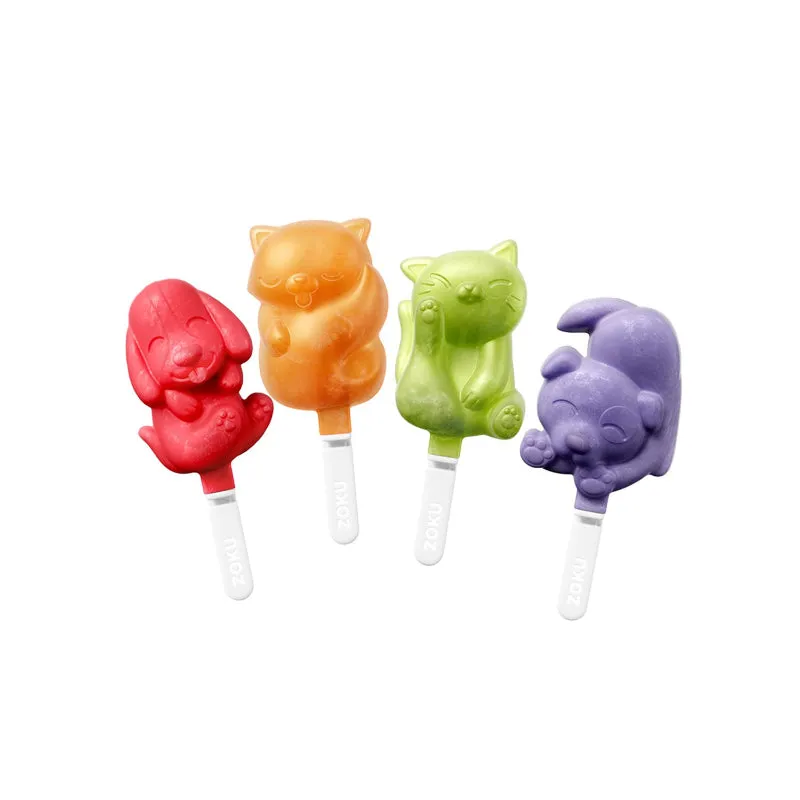 Zoku Rodriquez Cat & Dog Ice Pop Mold | Set of 9 | 5 x 12 x 1 inches